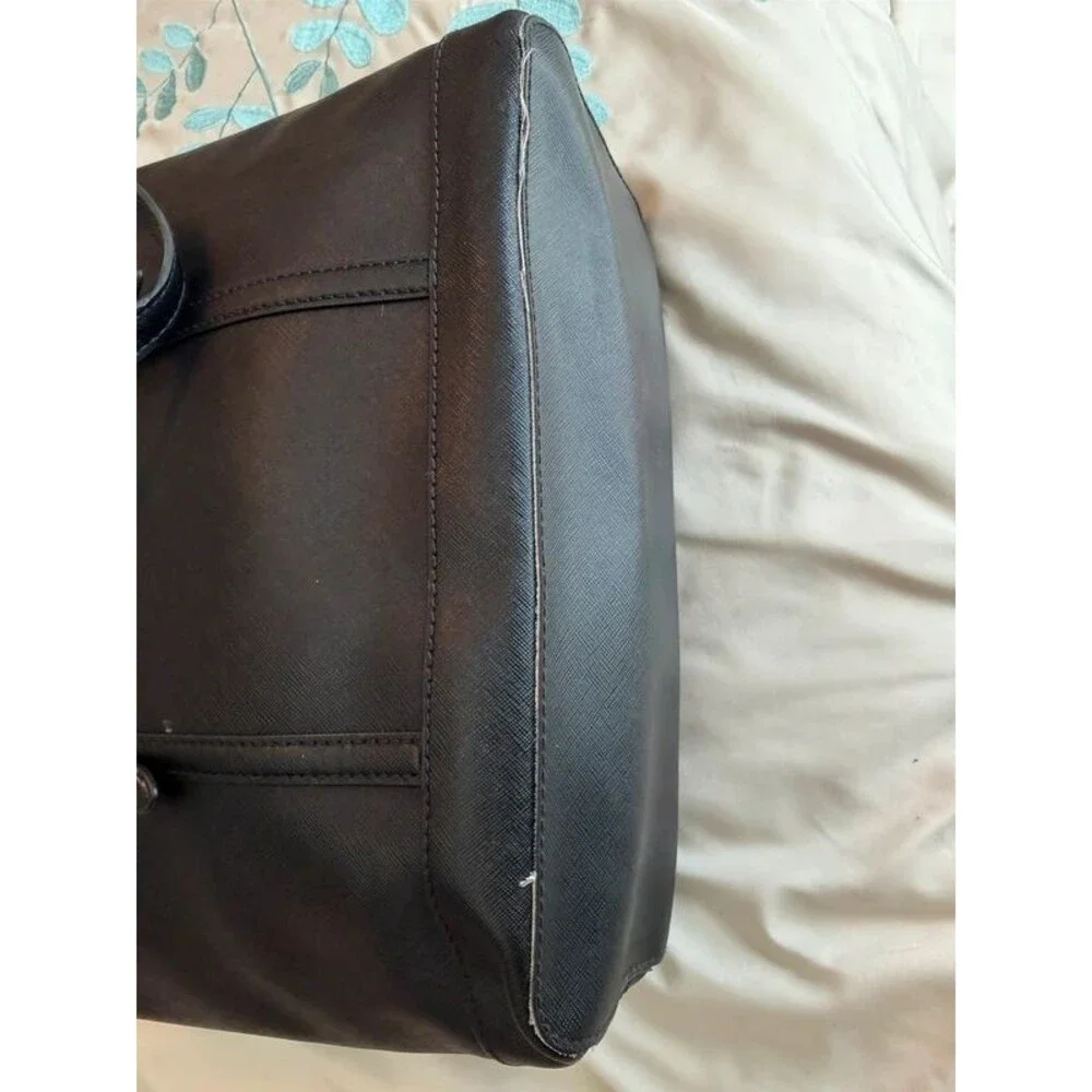 Michael Kors Black Saffiano Leather Jet Set Tote Shoulder Bag